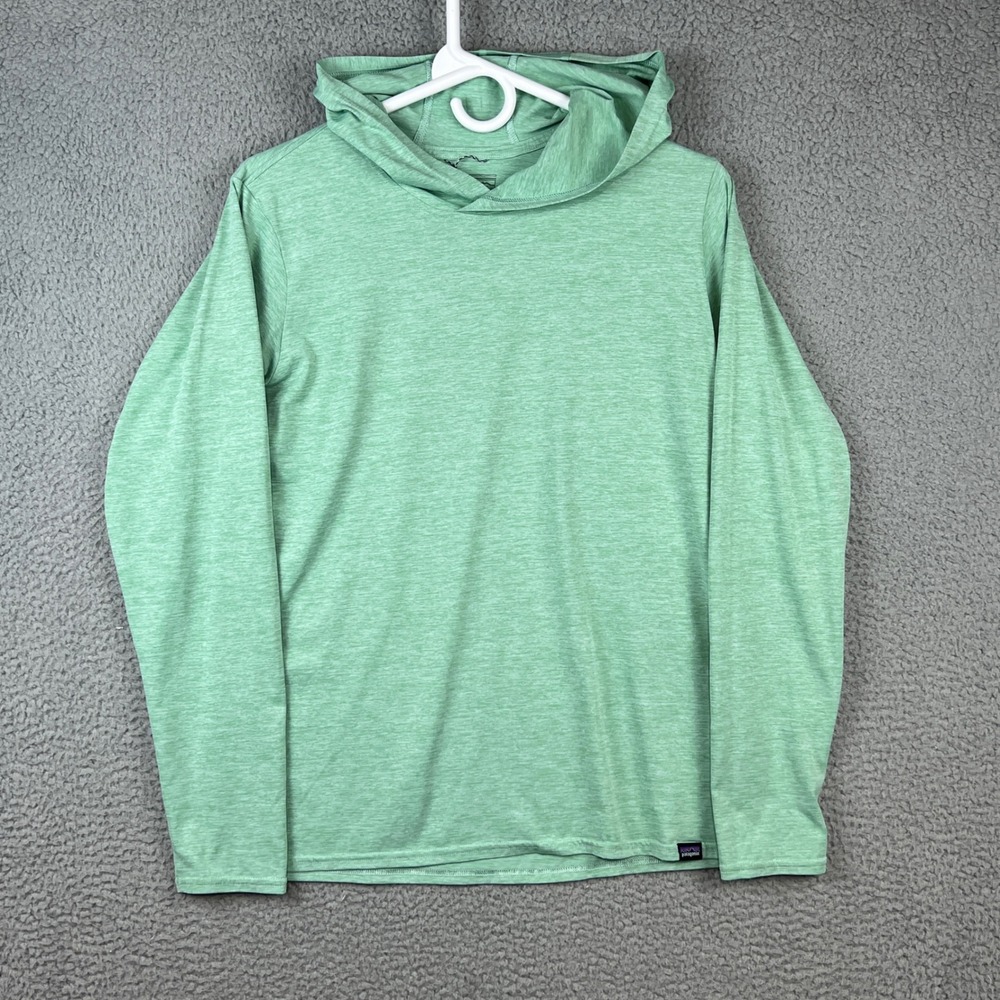Patagonia Capilene Cool Daily Hoody Mens Medium Green Heather 45315 UPF 50+